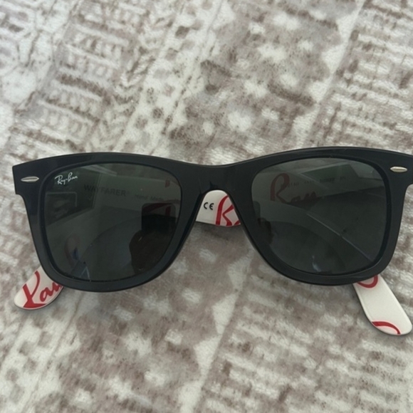 RayBan WAYFARER Special Series 2 Tone/Black / White Multi Color Sunglasses 50-22 - Picture 2 of 8
